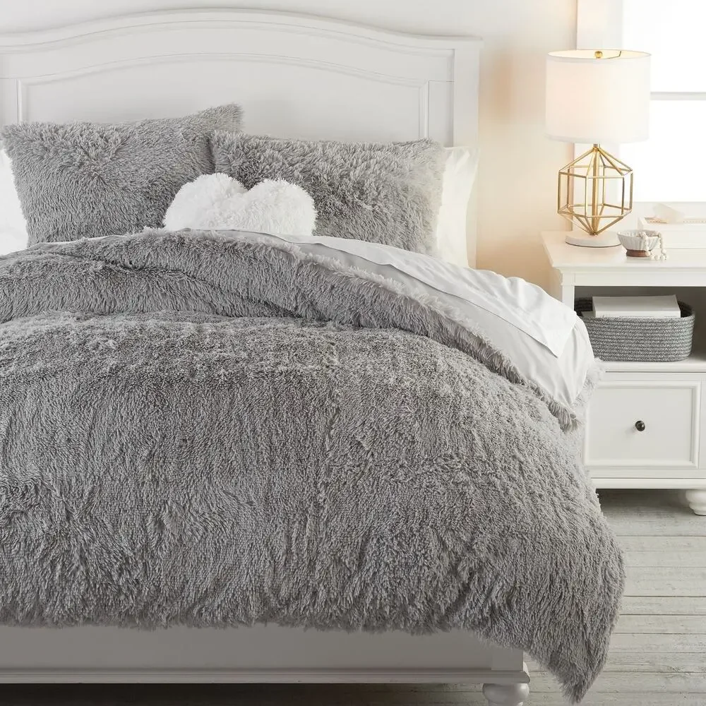 Pottery Barn Teen Recycled Super Fluffy Duvet Cover Twin 68x86 - Gray
